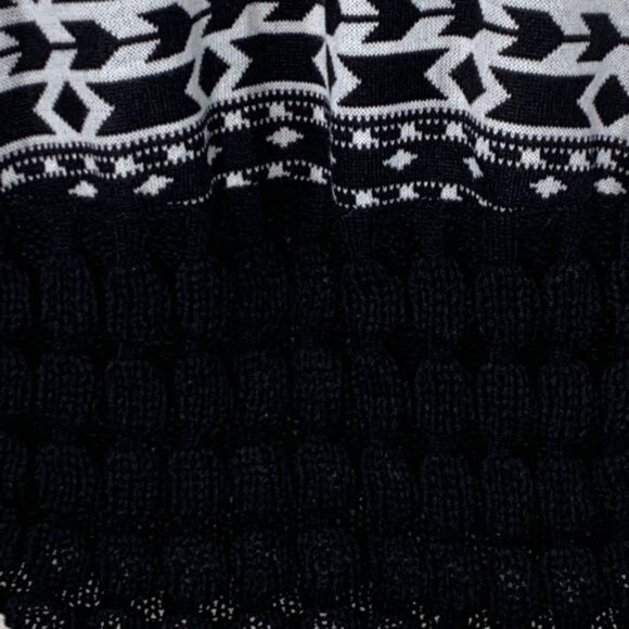 John Paul Richard Studio Chunky Knit Cardigan Vest L Black White Fall - Picture 9 of 10